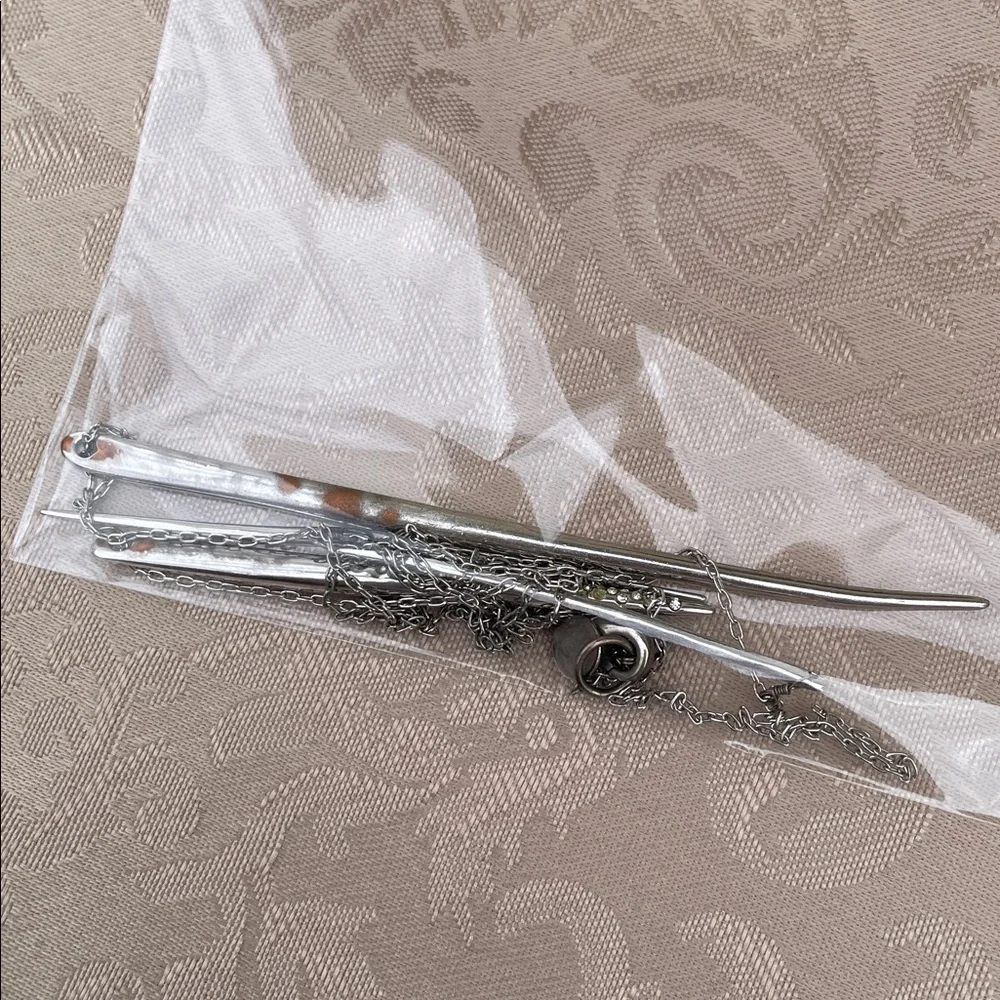 Alexis Bittar Silver Spike Pendant Necklace